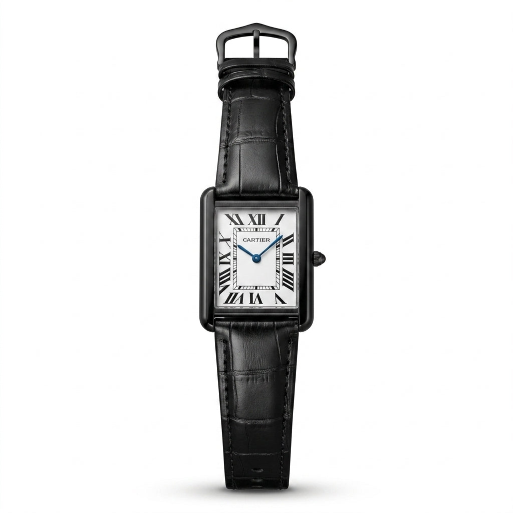CARTIER-Classic Black Leather Watch