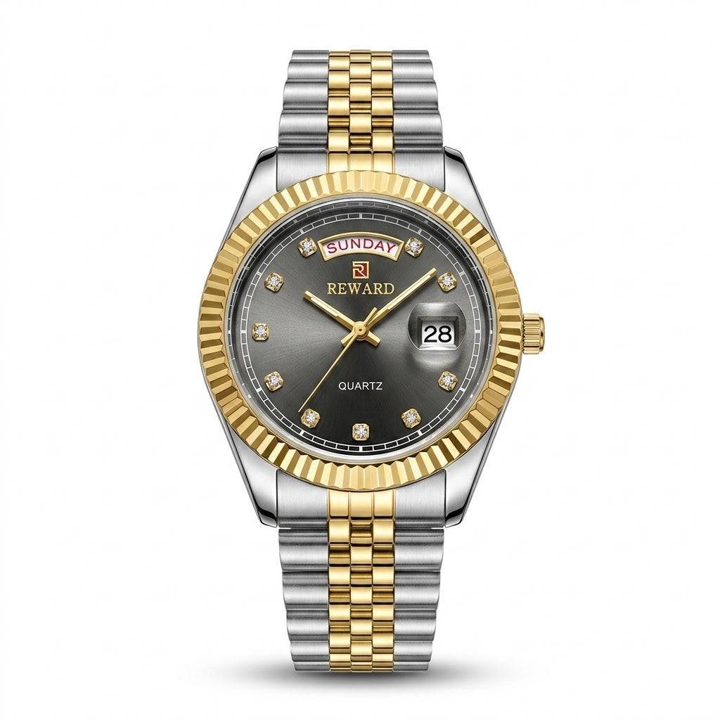 REWARD Datejust Style Two-Tone Grey Dial Watch