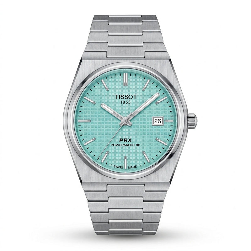 TISSOT PRX Powermatic 80 ice mint green dial watch